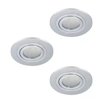 Spot incastrabil Eglo AREITIO, dulie GU10-LED, contine becul, IP20, baza din aluminiu aluminiu periat | Eglo-98639