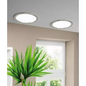 Spot incastrabil Eglo FUEVA-Z, LED integrat inclus, IP20-44, baza din aluminiu nichel satinat, abajur plastic alb | Eglo-98844