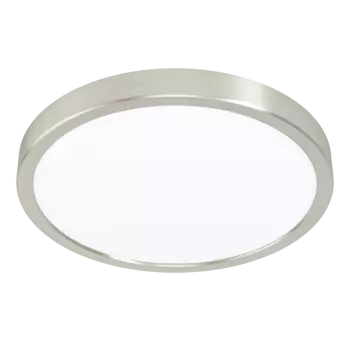 Plafoniera Eglo FUEVA-Z, LED integrat inclus, IP44, baza din aluminiu nichel satinat, abajur plastic alb | Eglo-98845
