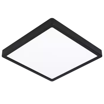 Plafoniera Eglo FUEVA-Z, LED integrat inclus, IP44, baza din aluminiu negru, abajur plastic alb | Eglo-98854