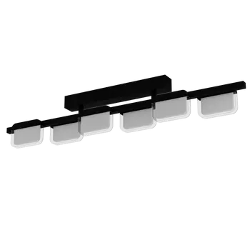 Plafoniera Eglo ERVIDEL, LED integrat inclus, IP20, baza din otel negru, abajur plastic satinat-transparent | Eglo-98875