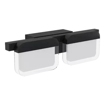 Aplica de perete Eglo ERVIDEL, LED integrat inclus, IP20, baza din otel negru, abajur plastic satinat-transparent | Eglo-98877