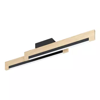 Plafoniera Eglo CAMACHO, LED integrat inclus, IP20, baza din otel-lemn negru-maro, abajur plastic alb | Eglo-99292
