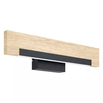 Aplica de perete Eglo CAMACHO, LED integrat inclus, IP20, baza din otel-lemn negru-maro, abajur plastic alb | Eglo-99294