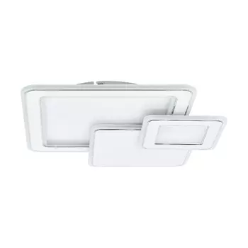 Plafoniera Eglo MENTALURGIA, LED integrat inclus, IP20, baza din otel alb-crom, abajur plastic alb | Eglo-99398