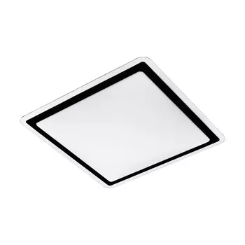 Plafoniera Eglo COMPETA 2, LED integrat inclus, IP20, baza din otel alb, abajur plastic negru-alb-transparent | Eglo-99405