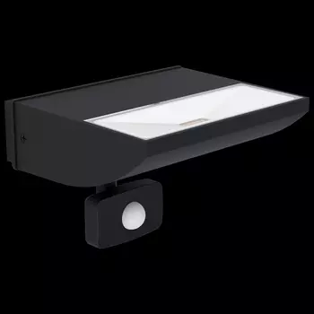 Aplica exterior cu senzor de miscare Eglo SORRONARO, LED integrat inclus, IP44, baza din aluminiu-plastic negru, abajur plastic transparent | Eglo-99579
