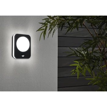 Aplica exterior cu senzor de miscare Eglo MADRIZ, LED integrat inclus, IP44, baza din aluminiu negru, abajur plastic alb | Eglo-99584