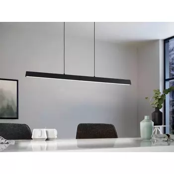 Pendul Eglo SIMOLARIS-Z, LED integrat inclus, IP20, baza din aluminiu-otel negru, abajur plastic alb | Eglo-99603