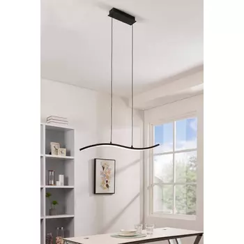 Pendul Eglo LEJIAS, LED integrat inclus, IP20, baza din otel negru, abajur plastic transparent | Eglo-99802