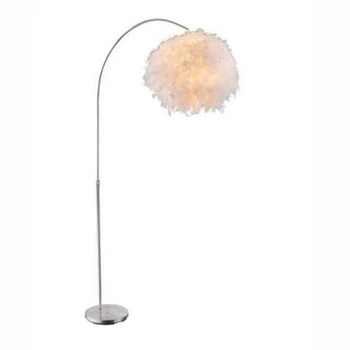 Lampadar Globo KATUNGA metal nichel mat textil alb E27 1x 40W (nu contine) IP20 - 15057S