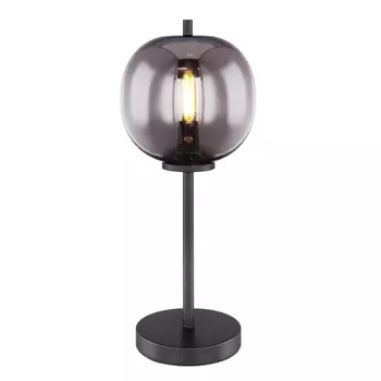 Veioza Globo BLACKY metal negru sticla E14 1x 40W (nu contine) IP20 - 15345T