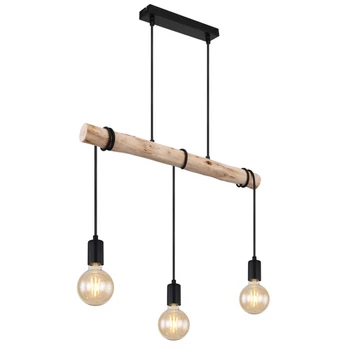 Pendul Globo GREGOR metal negru metal negru E27 3x 60W (nu contine) IP20 - 15539-3H