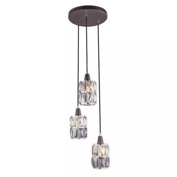 Pendul Globo WOLLI metal bronz sticla cristal E14 3x 40W (nu contine) IP20 - 15761-3