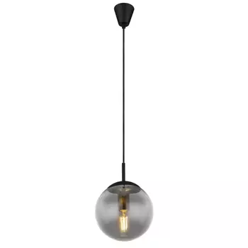 Pendul Globo JOEL metal negru mat sticla fumuriu E27 1x 60W (nu contine) IP20 - 1583S