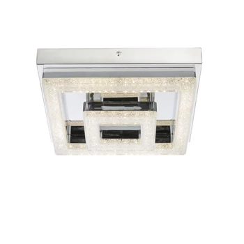 Plafoniera Globo FOGO otel inoxidabil acril alb LED 1x 16W 4000K (inclus) IP20 - 49246-16