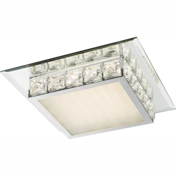 Plafoniera Globo MARGO metal chrom sticla opal LED 1x 18W 4000K (inclus) IP20 - 49355-18