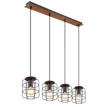 Pendul Globo WILLA metal negru metal negru E27 4x 40W (nu contine) IP20 - 54037-4H