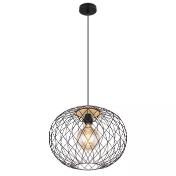 Pendul Globo LACKY metal negru mat metal negru mat E27 1x 60W (nu contine) IP20 - 54039H