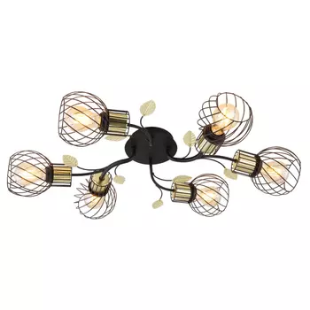 Plafoniera Globo LALLY metal negru metal negru E27 6x 40W (nu contine) IP20 - 54113-6D