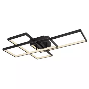 Plafoniera Globo GABRIEL metal negru mat plastic opal LED 1x 40W (inclus) IP20 - 67227-40BSH