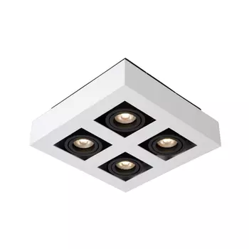 Plafoniera tip spot Lucide XIRAX stil modern aluminiu alb negru forma dreptunghi GU10-LED IP20 - 09119/21/31