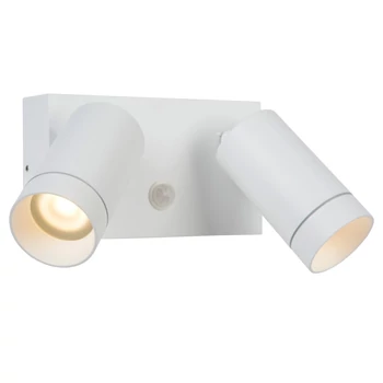 Aplica exterior cu senzor de miscare Lucide TAYLOR stil modern aluminiu alb forma dreptunghi GU10 IP54 - 09831/02/31