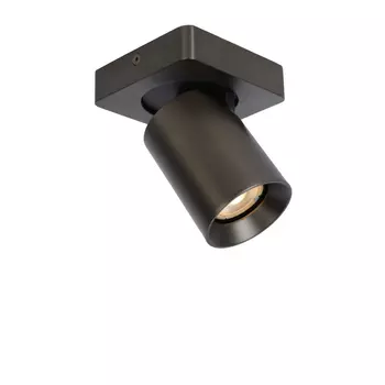 Plafoniera tip spot Lucide NIGEL stil modern aluminiu negru otel forma cilindric GU10-LED IP20 - 09929/05/16