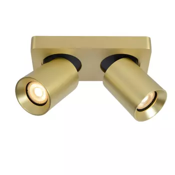 Plafoniera tip spot Lucide NIGEL stil modern aluminiu auriu mat-alama forma cilindric GU10-LED IP20 - 09929/10/02