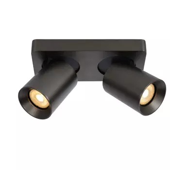 Plafoniera tip spot Lucide NIGEL stil modern aluminiu negru otel forma cilindric GU10-LED IP20 - 09929/10/16