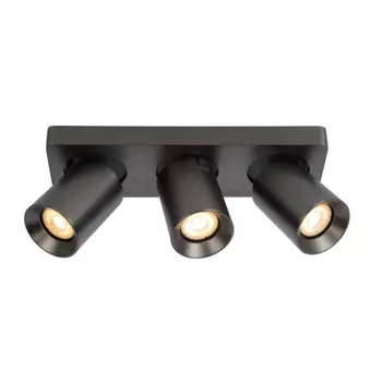 Plafoniera tip spot Lucide NIGEL stil modern aluminiu negru otel forma cilindric GU10-LED IP20 - 09929/15/16