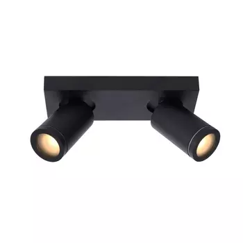 Plafoniera spot baie Lucide TAYLOR stil modern aluminiu negru forma cilindric GU10-LED IP44 - 09930/10/30