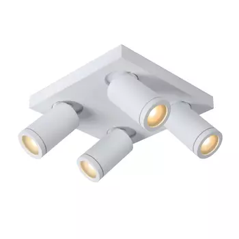 Plafoniera spot baie Lucide TAYLOR stil modern aluminiu alb forma unghiular GU10-LED IP44 - 09930/20/31