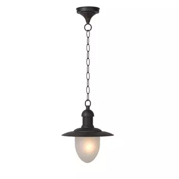 Pendul exterior Lucide ARUBA stil cabana metal maro ruginiu forma rotund E27 IP44 - 11872/01/97