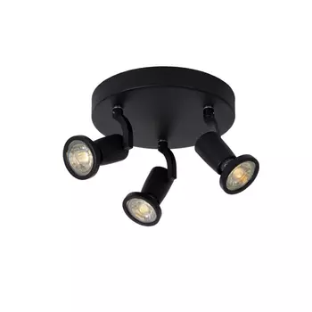 Plafoniera tip spot Lucide JASTER-LED stil modern metal negru forma rotund GU10-LED IP20 - 11903/15/30