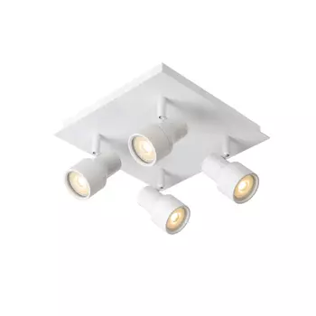 Plafoniera spot baie Lucide SIRENE-LED stil modern metal alb forma unghiular GU10-LED IP44 - 17948/20/31