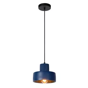 Pendul Lucide OPHELIA stil modern beton albastru negru forma rotund E27 IP20 - 20419/20/35