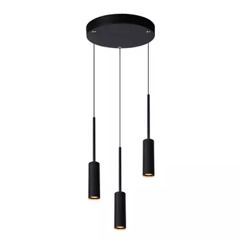 Pendul Lucide TUBULE stil modern aluminiu negru forma rotund LED IP20 - 24401/21/30