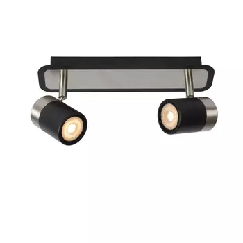 Plafoniera tip spot Lucide LENNERT stil modern metal negru crom satinat GU10-LED IP20 - 26957/10/30