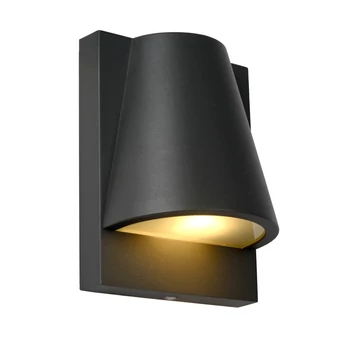 Aplica de perete cu senzor crepuscular Lucide LIAM stil modern aluminiu antracit forma dreptunghi GU10 IP44 - 29898/01/29