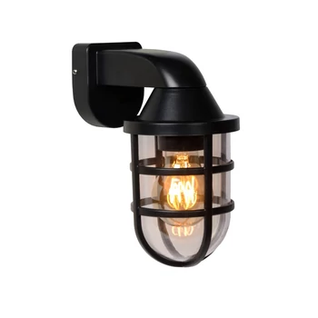 Aplica de perete Lucide LEWIS stil modern plastic negru forma ovala E27 IP44 - 29899/01/30