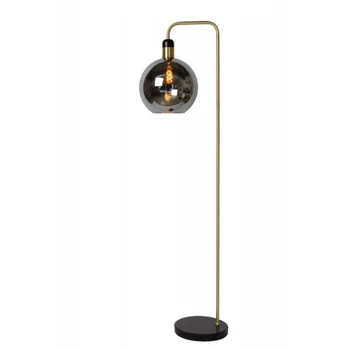 Lampadar Lucide JULIUS stil Vintage sticla gri fumuriu negru forma rotund E27 IP20 - 34738/01/65