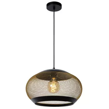 Pendul Lucide LUCAS stil modern metal auriu mat-alama negru forma rotund E27 IP20 - 45400/01/02