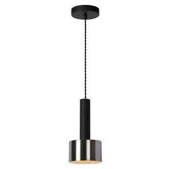 Pendul Lucide TEUN stil retro otel negru nichelat forma cilindric E27 IP20 - 45471/01/30