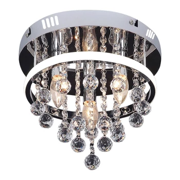 Plafoniera Rabalux PALLAS LED 20W metal crom cu abajur acril sticla cristalic albstil clasic IP20 - 2236