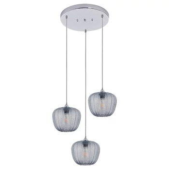 Pendul Rabalux MONET E27 metal crom cu abajur sticla sticla fumuriustil modern IP20 - 3178