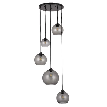 Pendul Rabalux TANESHA E27 metal negru cu abajur sticla fumuriustil modern IP20 - 6440