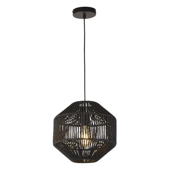 WICKER - Searchlight-11203-1BK - Pendul