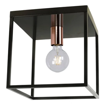 Plafoniera Lucide ARTHUR stil modern metal negru cuper forma unghiular E27 IP20 - 08124/01/30