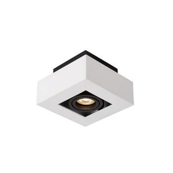 Plafoniera tip spot Lucide XIRAX stil modern aluminiu alb negru forma unghiular GU10-LED IP20 - 09119/06/31